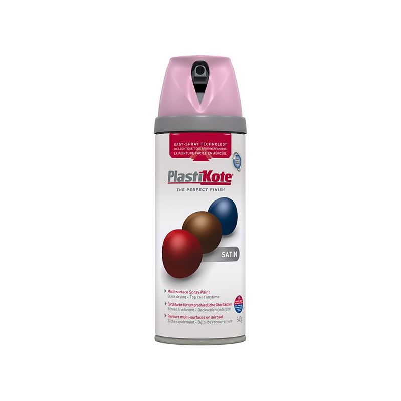 Plastikote Twist & Spray Satin Cameo Pink 400ml PlastiKote - RockBottom Nothampton