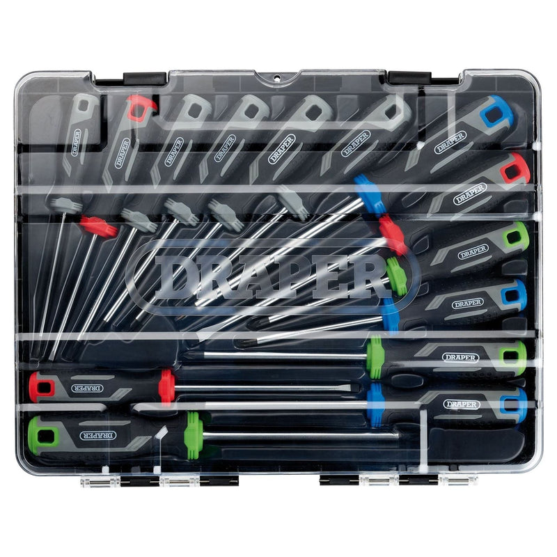 Draper Soft Grip Screwdriver Set with Draper TX-STAR (14 Piece) Draper - Town Tools
