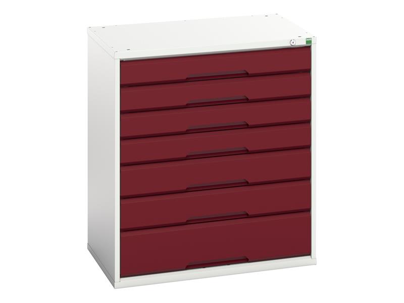Bott Verso 7 Drawer Cabinet 800 x 900mm Crimson Red