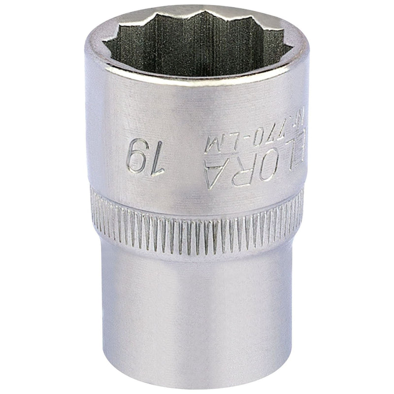 Draper Elora Bi-Hexagon Socket, 1/2" Sq. Dr., 19mm 24640 Draper - Town Tools 
