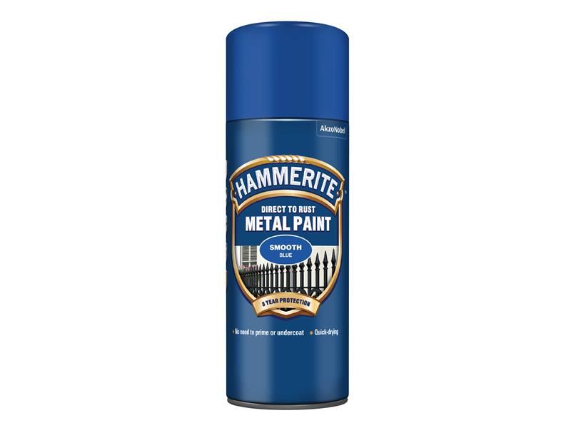 Hammerite Direct to Rust Smooth Finish Aerosol Blue 400ml Hammerite - RockBottom Northampton