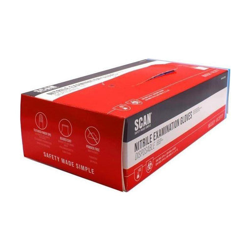 Scan Blue Nitrile Disposable Gloves Medium (Box of 100) Scan - RockBottom Nothampton