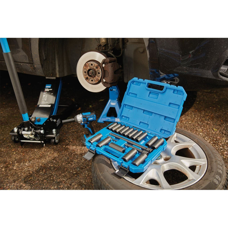 Draper HI-TORQ Metric Deep Impact Socket Set, 1/2" Sq. Dr. (19 Piece) Draper - Town Tools 