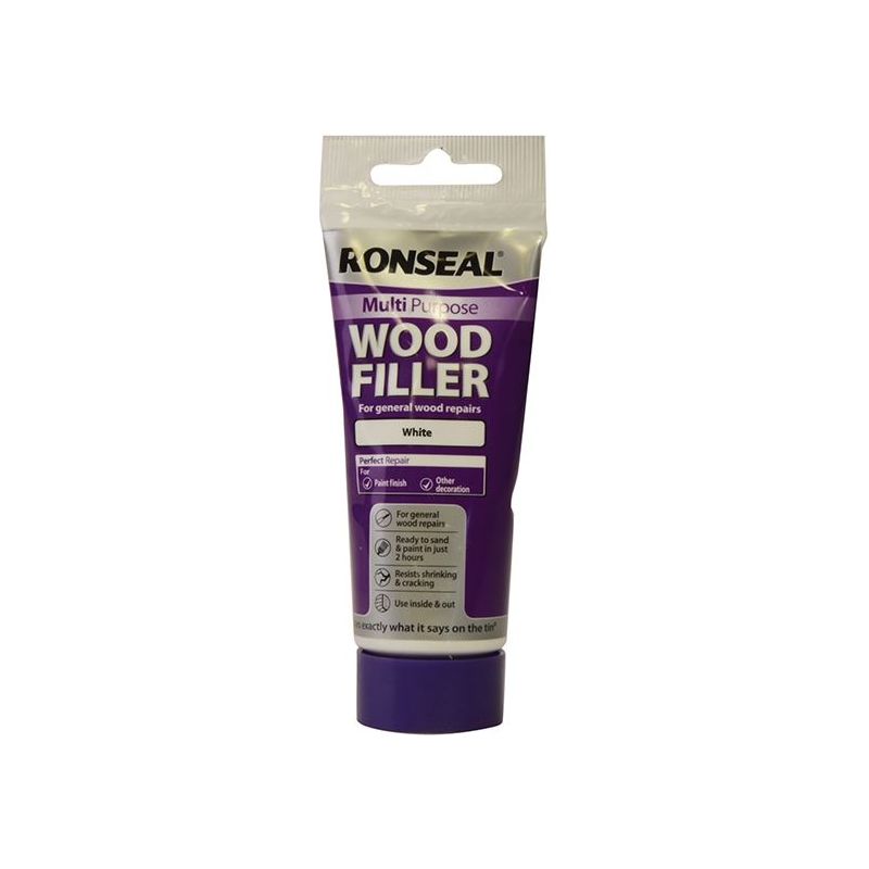 Ronseal Multipurpose Wood Filler Tube White 100g Ronseal - RockBottom Nothampton