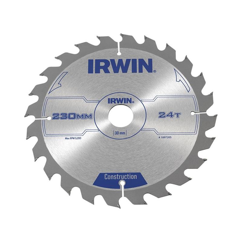 Irwin® Construction Circular Saw Blade 230 x 30mm x 24T ATB IRWIN® - RockBottom Northampton