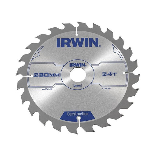 Irwin® Construction Circular Saw Blade 230 x 30mm x 24T ATB IRWIN® - RockBottom Northampton