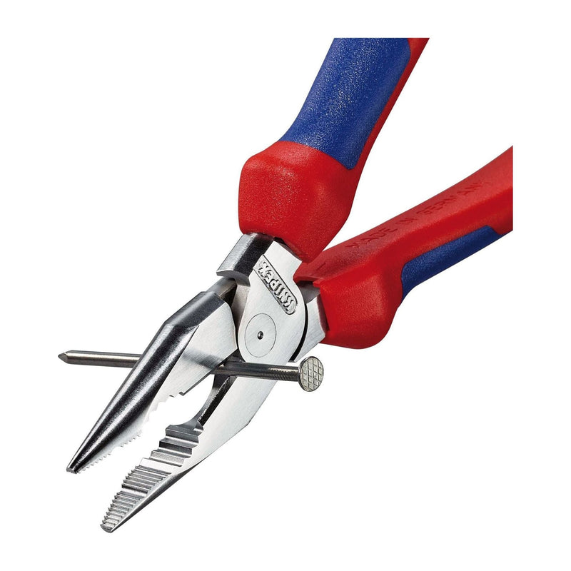 Knipex 08 25 185 SB Needle-Nose Combination Pliers with multi-component grips chrome-plated, 185mm Draper - Town Tools