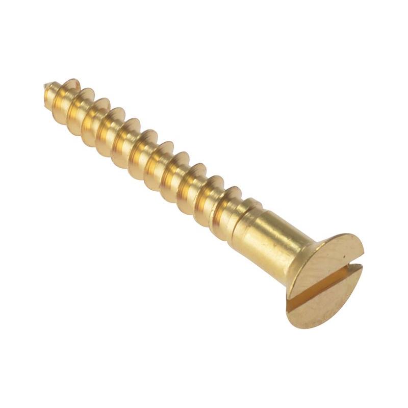 Forgefix Wood Screw Slotted CSK Solid Brass 1/2in x 8 Box 200 ForgeFix - RockBottom Northampton