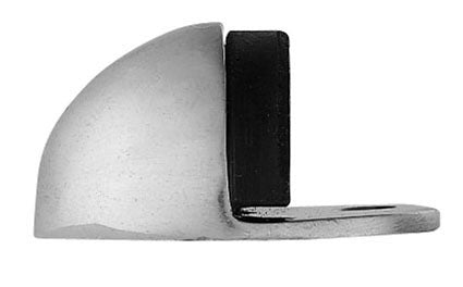 Floor Mounted Oval Doorstop - Satin Chrome 32MM