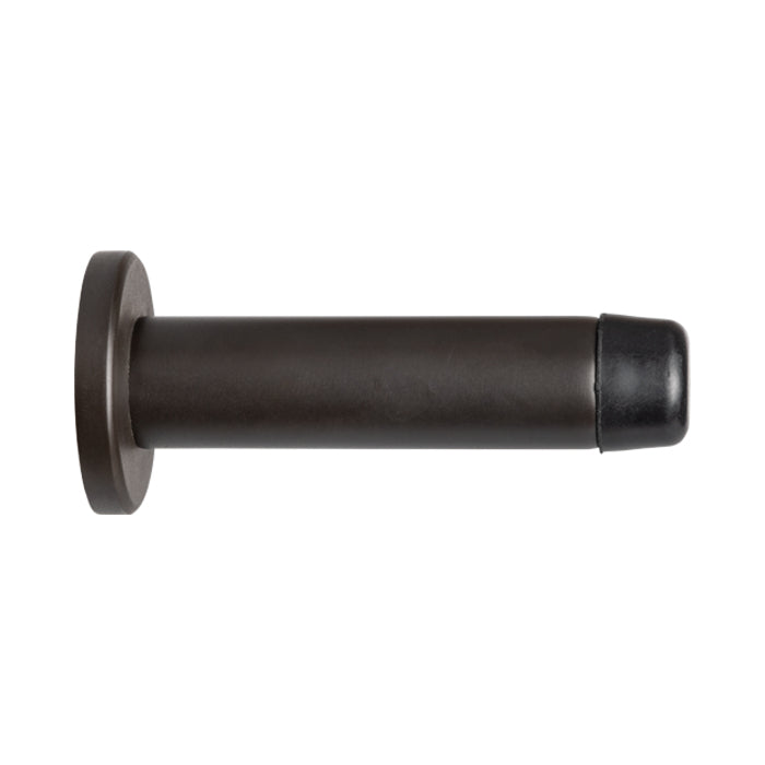 72 X 32Mm Wall Mounted Doorstop On Rose - Concealed Fix - Matt Bronze