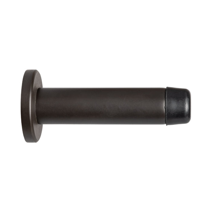 72 X 32Mm Wall Mounted Doorstop On Rose - Concealed Fix - Matt Bronze