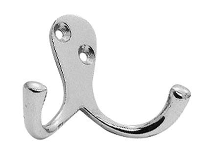 Victorian Double Robe Hook - Polished Chrome 51MM