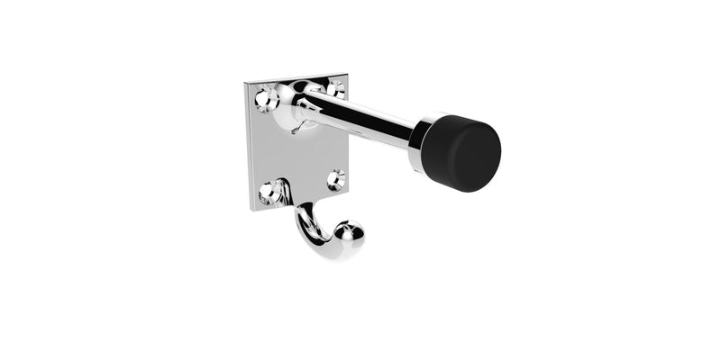Victorian - Hat & Coat Hook With Rubber Buffer - Polished Chrome 86MM