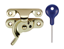 Locking Sash Fastener (Fitch Pattern) - Polished Brass 64MMx25MM