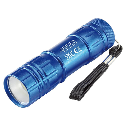 Draper COB LED Aluminium Hand Torch, 3W, 85 Lumens, 3 x AAA Batteries Supplied Draper - Town Tools