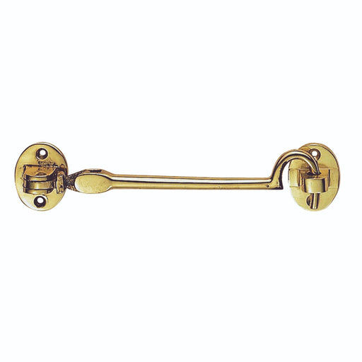 Cabin Hook - Heavyweight (Silent Pattern) - Polished Brass 152MM