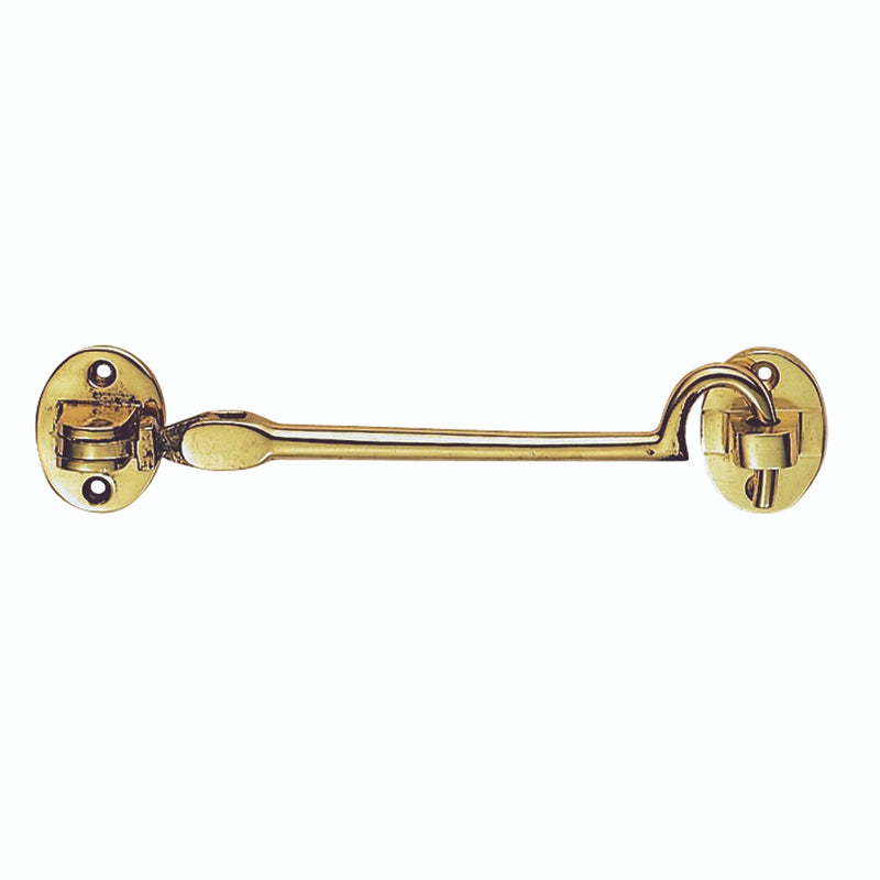 Cabin Hook - Heavyweight (Silent Pattern) - Polished Brass 152MM