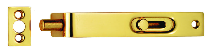 Flush Bolt (Sunk Slide) - Polished Brass 102MM X 15MM