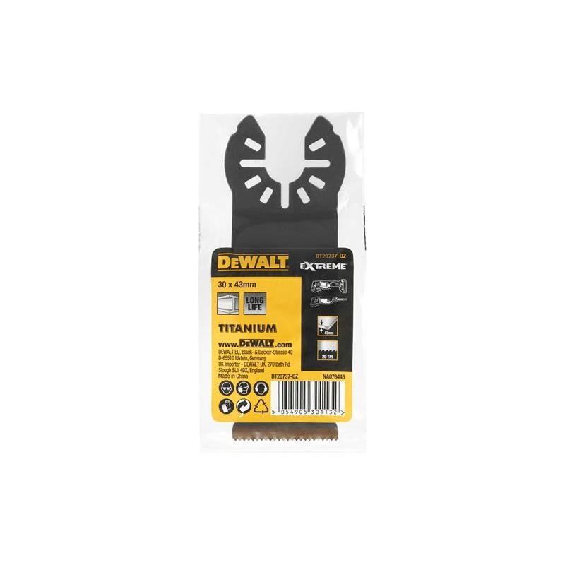 Dewalt Power Tools DT20737 Titanium Metal Multi-tool Blade 30 x 44mm DeWALT Power Tools - RockBottom Northampton