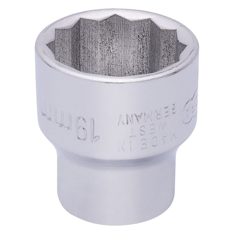 Draper Elora Bi-Hexagon Socket, 3/8" Sq. Dr., 19mm 25953 Draper - Town Tools 