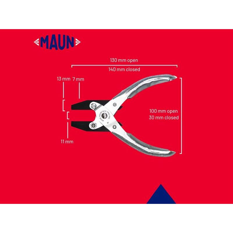 Maun Flat Nose Pliers, Smooth Jaws 140mm Maun - RockBottom Northampton