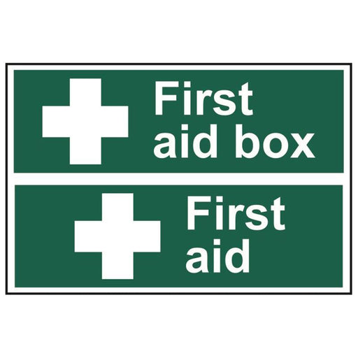 Scan First Aid Box / First Aid - PVC Signs 300 x 100mm Scan - RockBottom Nothampton