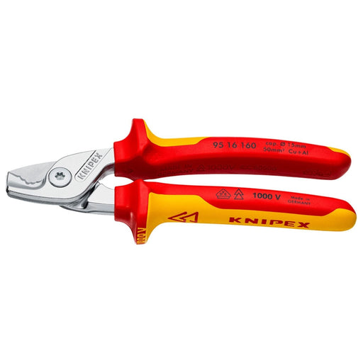 Draper Knipex 95 16 160 SB StepCut VDE Insulated Cable Shears, 160mm Draper - Town Tools