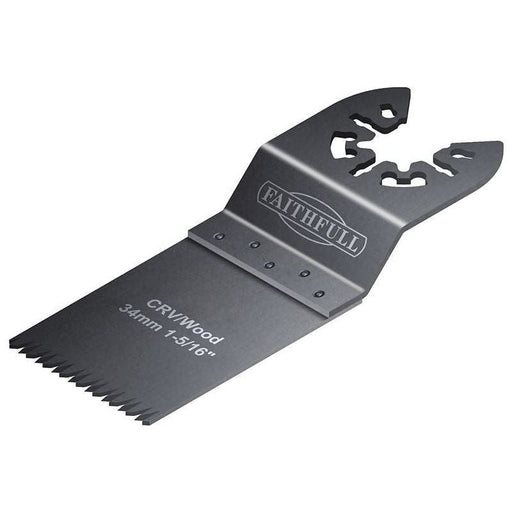 Faithfull Multi-Function Tool CrV Flush Cut Wood Blade Ground Side Set 34mm (Box 100) Faithfull - RockBottom Northampton