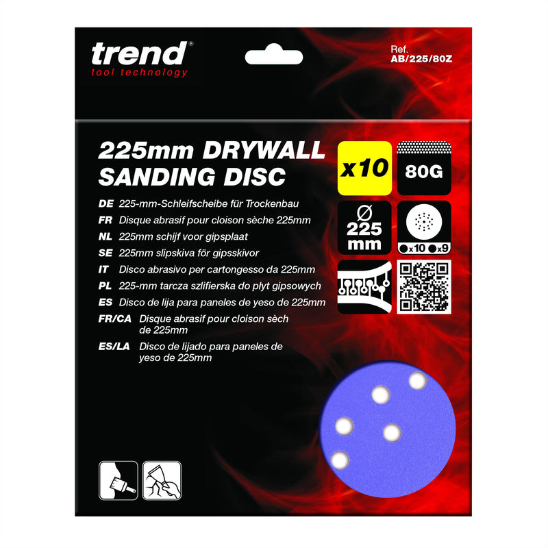 Trend AB/225/80Z Drywall Sanding Disc 225mm 80G