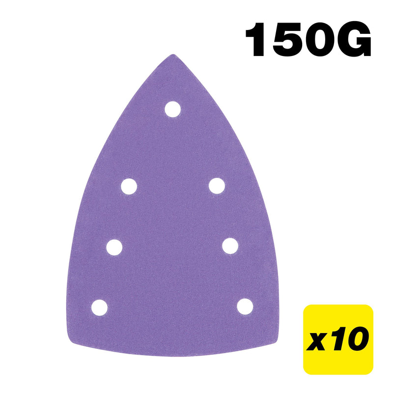 AB/DET1/150A - 100 x 150mm 7-Hole 150G Detail Sanding Pad, 10 Pack