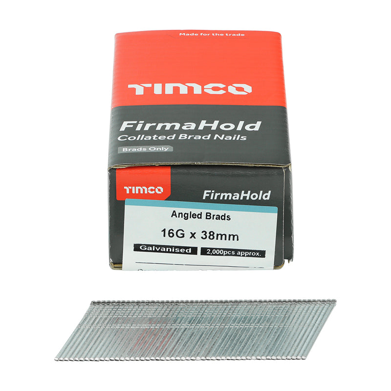 TIMCO FirmaHold Collated 16 Gauge Angled Galvanised Brad Nails - 16g x 32