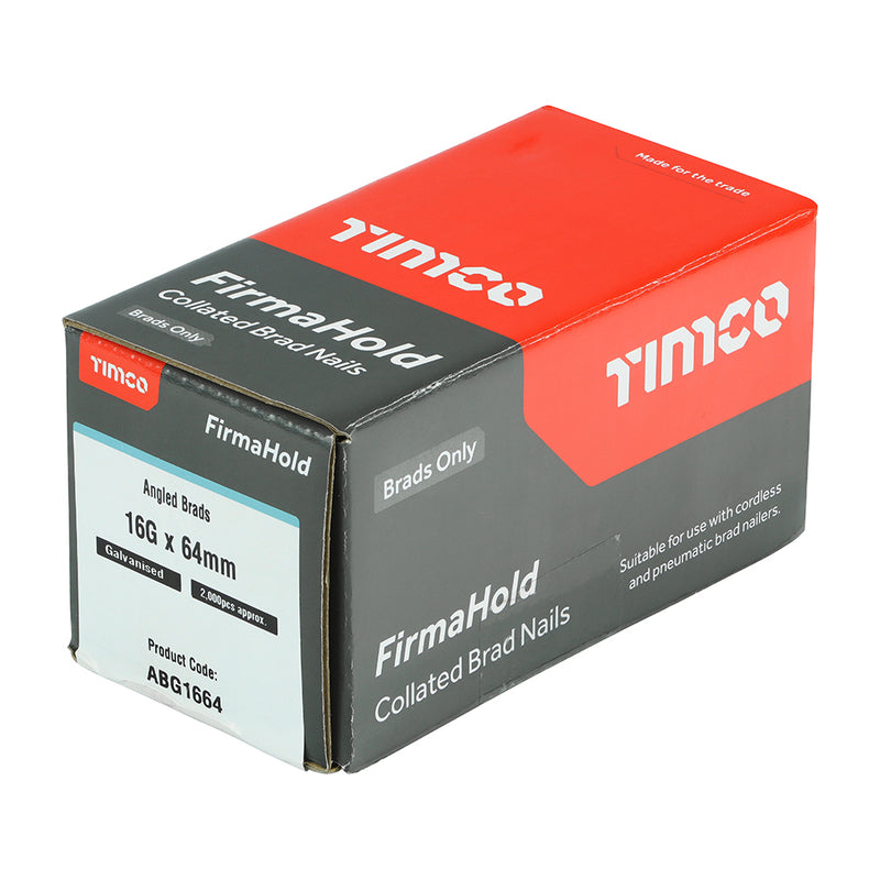 TIMCO FirmaHold Collated 16 Gauge Angled Galvanised Brad Nails - 16g x 32