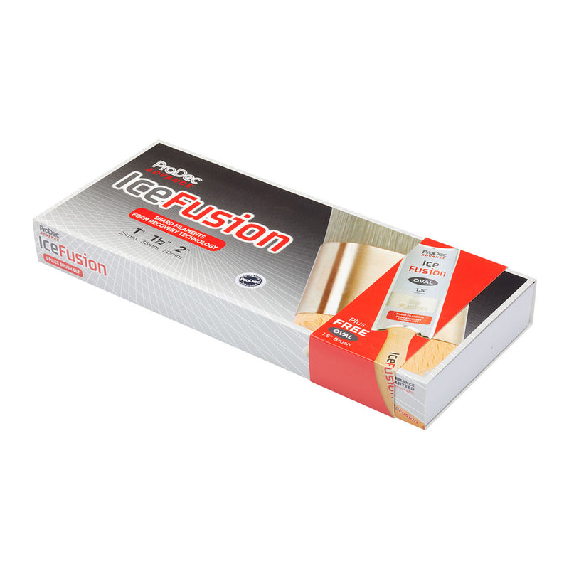 ProDec Advance 3pc Ice Fusion Paint Brush Set + Free 1.5" Oval Brush