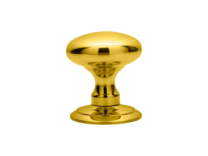 Ice Solid Mortice Knob - Polished Brass 65MM
