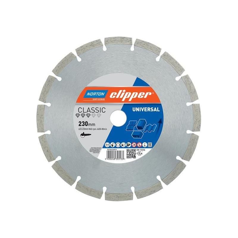 Norton Clipper Classic Universal Blue Diamond Blade 230 x 22.23mm Norton Clipper - RockBottom Nothampton