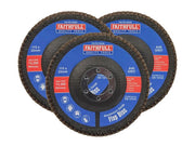 Faithfull Aluminium Oxide Flap Disc 115 x 22mm 40 Grit (3 Pack) Faithfull - RockBottom Northampton