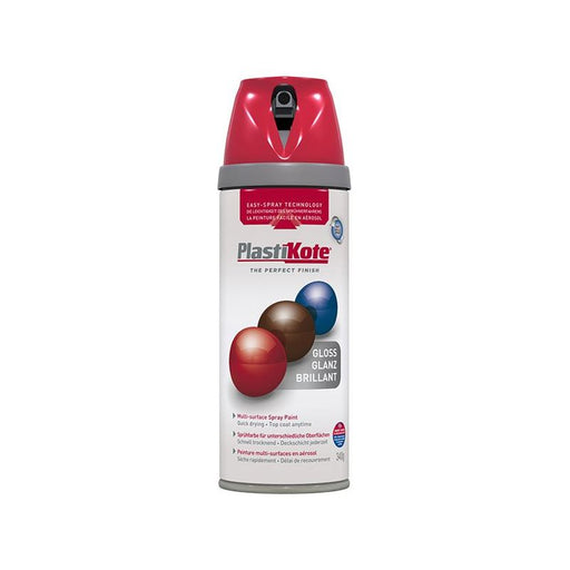 Plastikote Twist & Spray Gloss Bright Red 400ml PlastiKote - RockBottom Nothampton