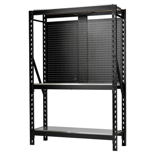 Bunker 17 Piece Modular 3 Tier Racking with Stainless Steel Shelving and Pegboards, 1500mm Draper - Town Tools