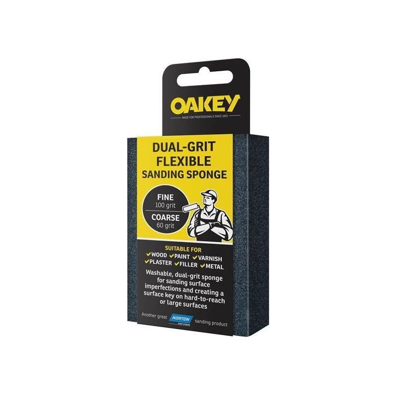 Oakey Dual-Grit Flexible Sanding Sponge Fine/Coarse Oakey - RockBottom Nothampton