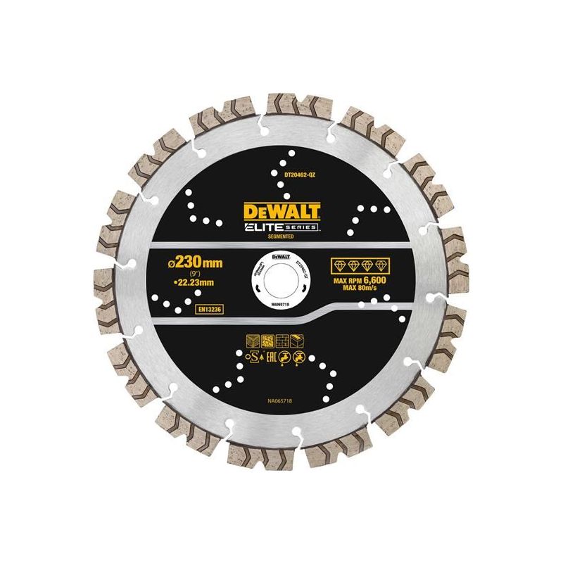 Dewalt Power Tools ELITE SERIES™ All Purpose Diamond Segmented Wheel 230 x 22.2mm DeWALT Power Tools - RockBottom Northampton