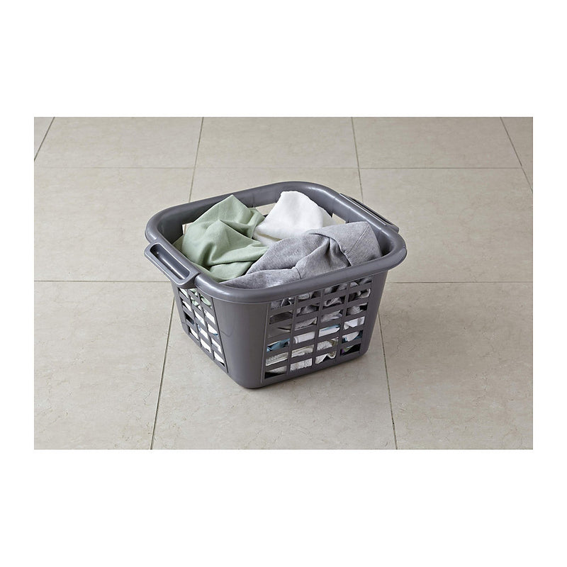Addis 24 Litre Square Laundry Basket, Metallic - 505977 - Ideal for Laundry Storage