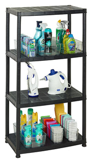 ADDIS 4 Shelf Plastic Storage Unit - Black 516571B&Q