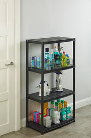 ADDIS 4 Shelf Plastic Storage Unit - Black 516571B&Q