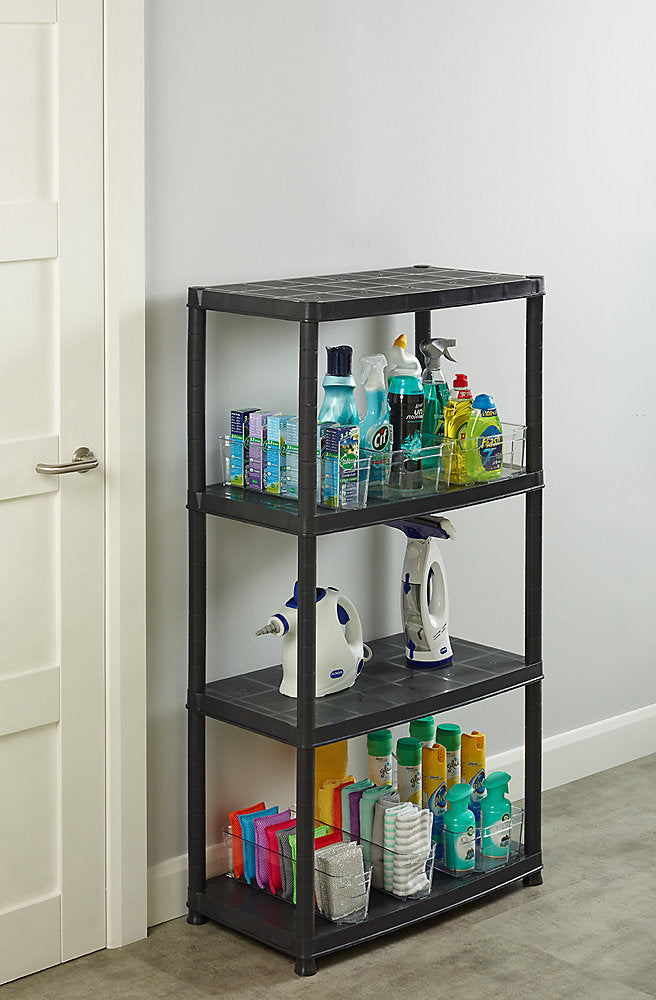 ADDIS 4 Shelf Plastic Storage Unit - Black 516571B&Q