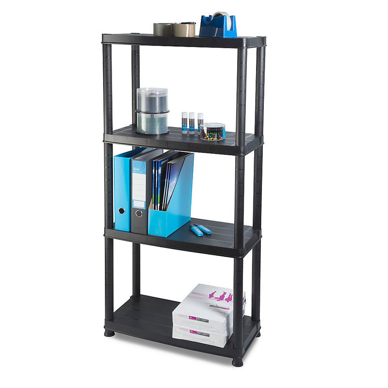 ADDIS 4 Shelf Plastic Storage Unit - Black 516571B&Q