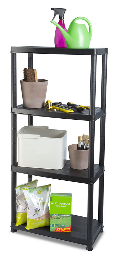 ADDIS 4 Shelf Plastic Storage Unit - Black 516571B&Q