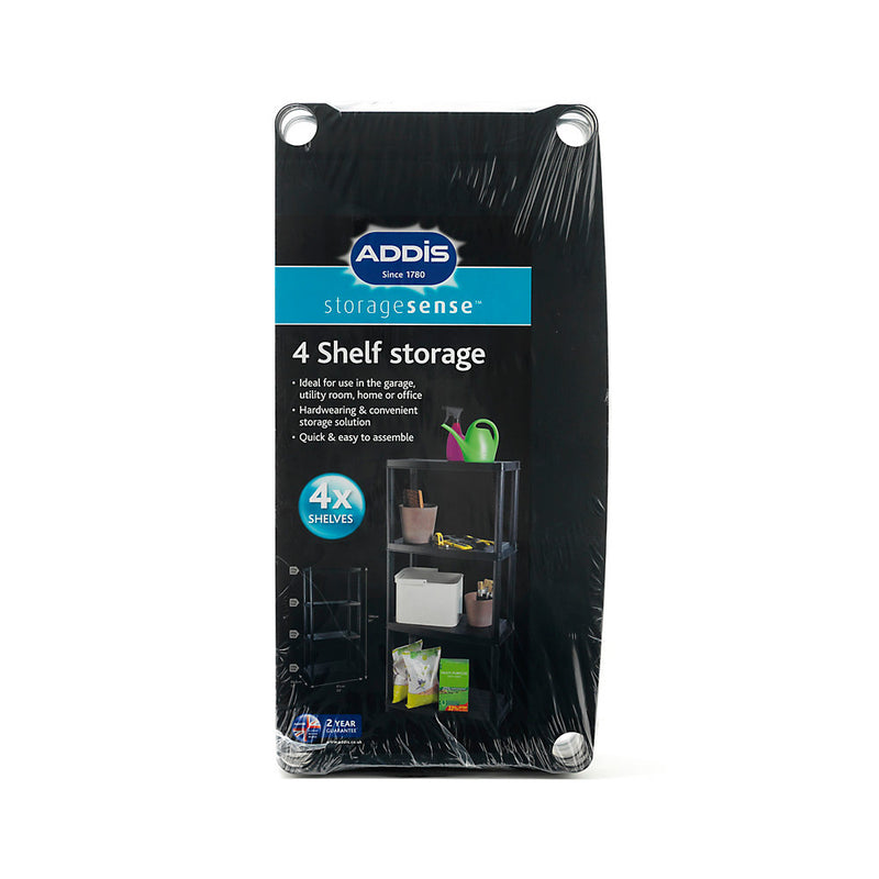 ADDIS 4 Shelf Plastic Storage Unit - Black 516571B&Q