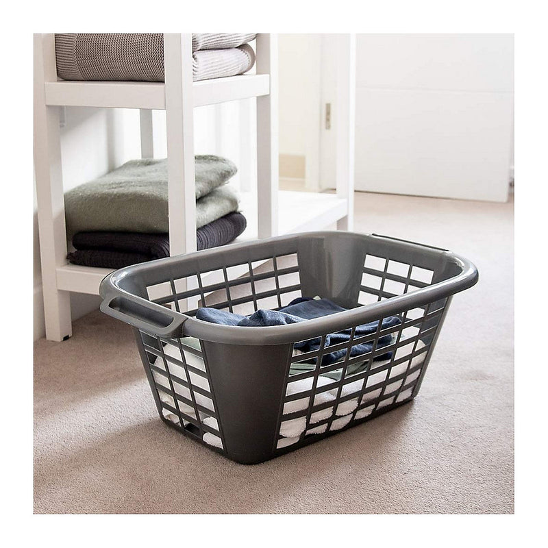 Addis 40 Litre Laundry Basket - Heavy Duty Plastic, Metallic - 510607