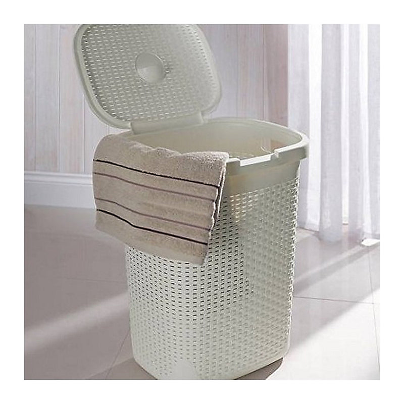 Addis 50 Litre Calico Faux Rattan Hamper - 515153 - Stylish Storage Solution