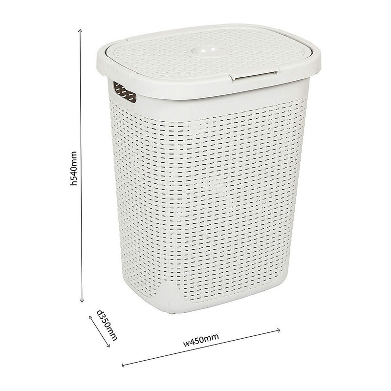 Addis 50 Litre Calico Faux Rattan Hamper - 515153 - Stylish Storage Solution
